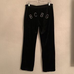 BCBG Maxazria Velour Black Sweatpants Size M